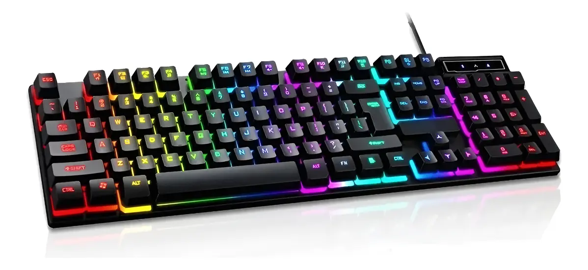 Teclado Gamer Semi Mecânico Led Rgb Abnt2 Usb Pc Computador