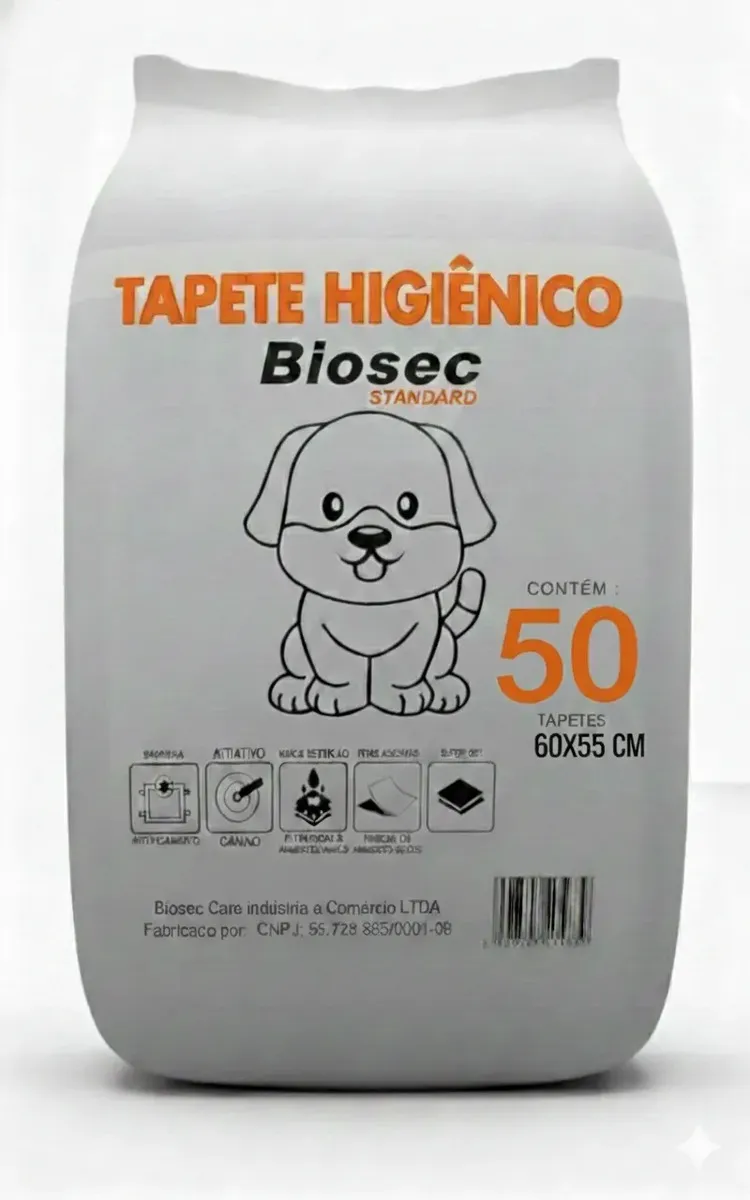 Tapete Higiênico 50 Unidades (60x55) Descartável Manta Fralda Absorvente Gel Para Cachorro Pet Cão
