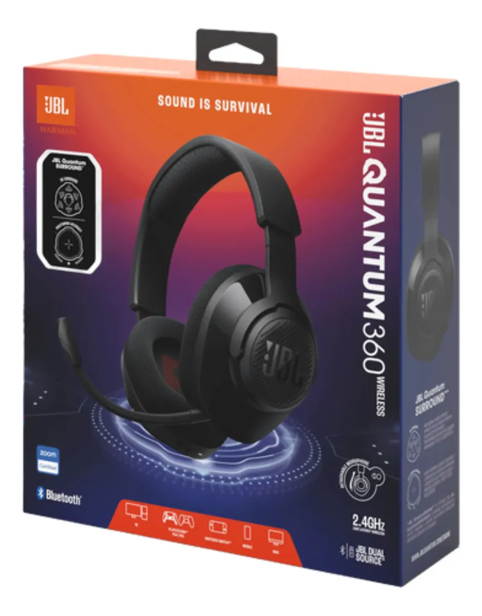 Headset JBL Gamer Quantum 360 Wireless Preto